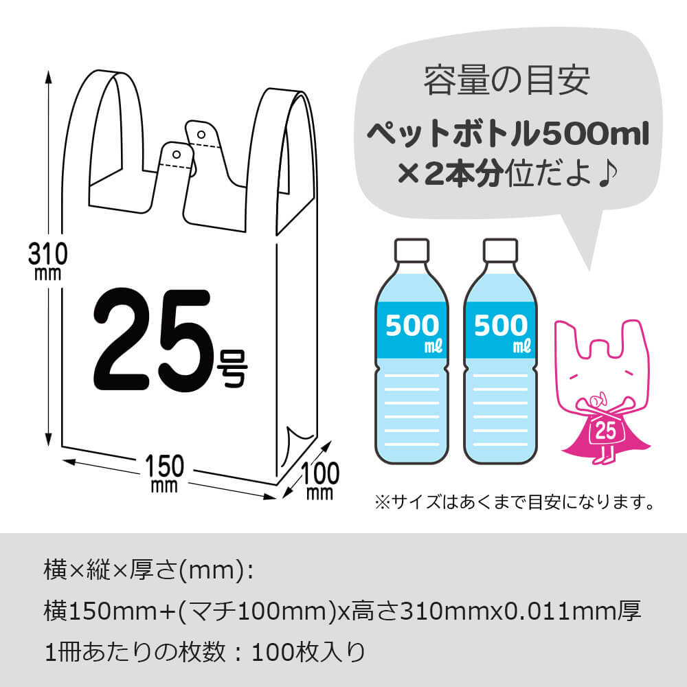 ポリスタジアム本店 / レジ袋 薄手 西日本 25号 (東日本8号) ブロック有 乳白 0.011mm厚 100枚x120冊 RSK-25 /手さげ袋  買い物袋 袋 SS ホワイト 業務用 送料無料